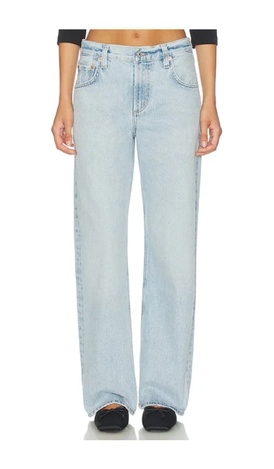 Citizen Of Humanity Womens Lighthouse (lt Indigo) Ayla Baggy Wide-leg High-rise Jeans In Blue