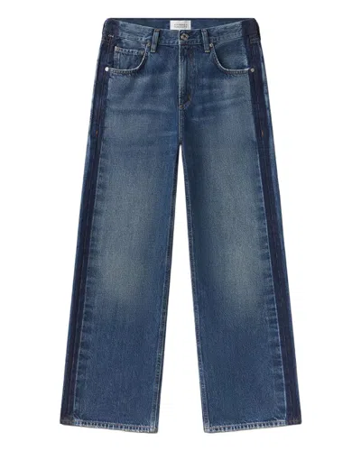 Citizen Of Humanity Citizens Of Humanity Lindz Tuxedo Stripe High Rise Easy Straight Jeans In Liro In Blue