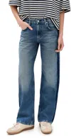 Citizen Of Humanity Lindz Low Rise Easy Straight Jeans With Tuxedo Stripe Liro In Blue