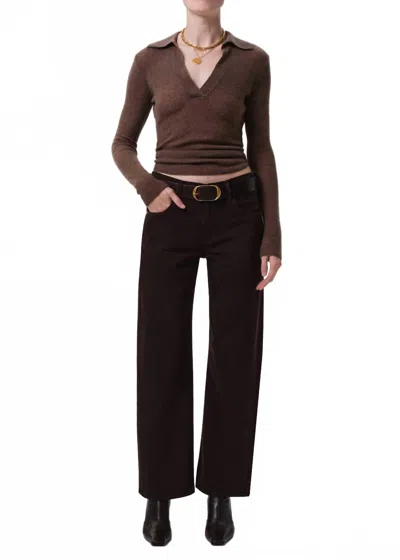 Citizen Of Humanity Lindz Low Rise Easy Straight Leg Jeans In Carob In Brown