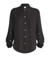 Citizen Of Humanity Linen Shrunken Kayla Shirt In Black