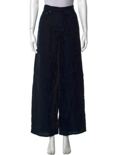 Pre-owned Citizen Of Humanity Linen Wide Leg Pants In Black