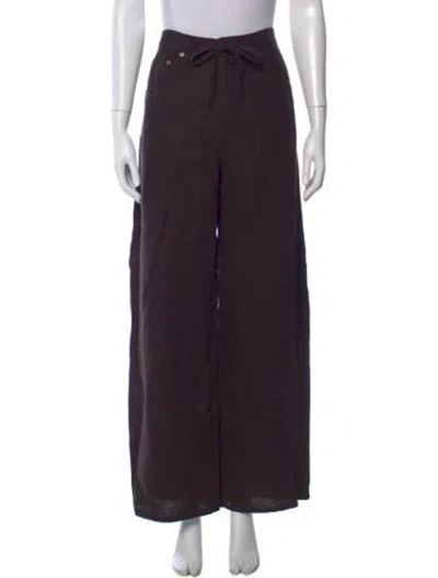 Pre-owned Citizen Of Humanity Linen Wide Leg Pants In Brown