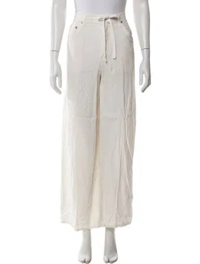 Pre-owned Citizen Of Humanity Linen Wide Leg Pants In White