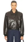 Citizen Of Humanity Lola Leather Bomber Jacket In Brown