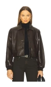 Citizen Of Humanity Lola Leather Bomber Jacket In Brown