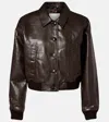 Citizen Of Humanity Lola Leather Bomber Jacket In Brown