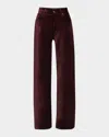 Citizen Of Humanity Loli Mid-rise Baggy Velvet Jeans In Burgundy