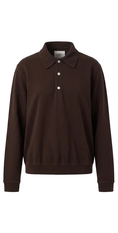 Citizen Of Humanity Long Sleeve Banded Polo Brown