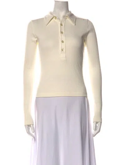 Pre-owned Citizen Of Humanity Long Sleeve Polo In Neutrals
