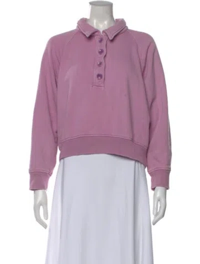 Pre-owned Citizen Of Humanity Long Sleeve Polo In Purple