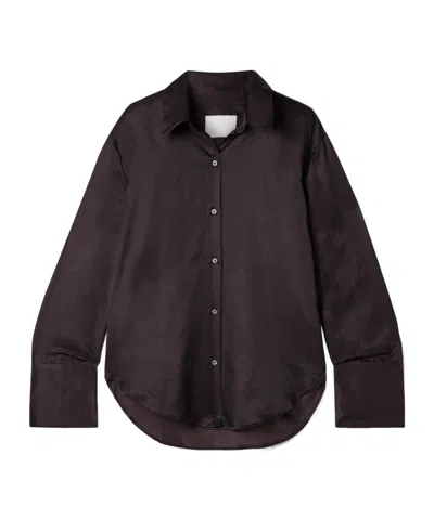 Citizen Of Humanity Camilla Cotton And Silk-blend Satin Shirt In Burgundy