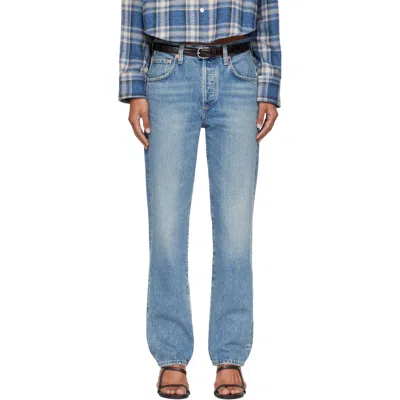 Citizen Of Humanity Loose Straight Jeans In Blue