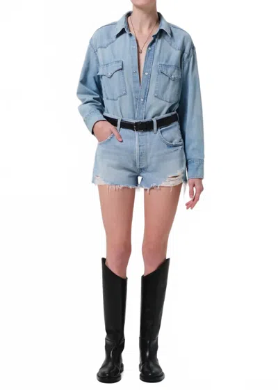 Citizen Of Humanity Loro Short In Cassidy In Blue