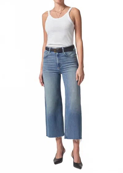 Citizen Of Humanity Lyra Crop Wide Leg Jeans In Abliss In Blue