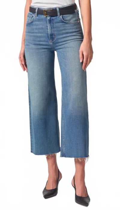 Citizen Of Humanity Lyra Crop Wide Leg Jeans In Abliss In Blue