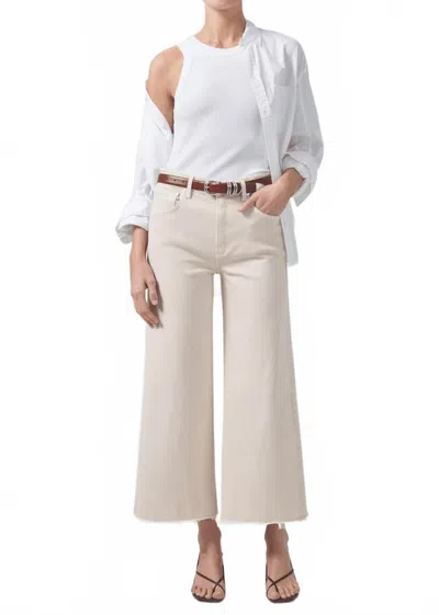 Citizen Of Humanity Lyra Crop Wide Leg Jeans In Almondette In Neutral
