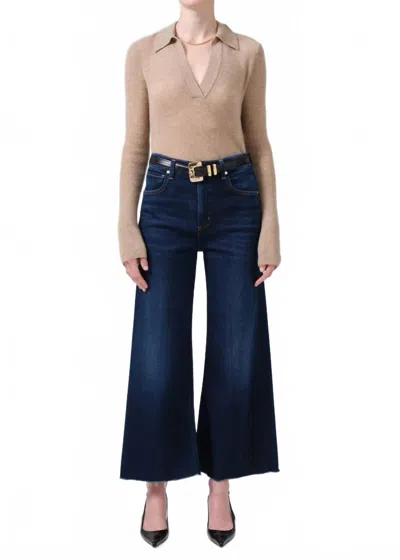 Citizen Of Humanity Lyra Crop Wide Leg Jeans In Lotus In Blue