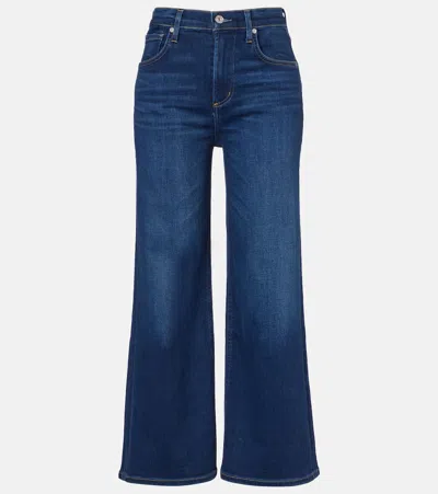 Citizen Of Humanity Lyra Cropped Wide-leg Jeans In Blue