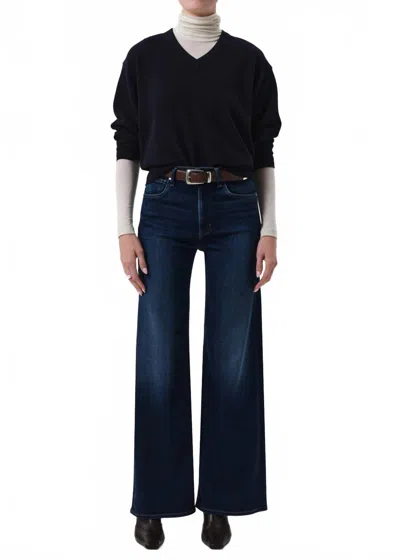 Citizen Of Humanity Lyra Long Wide Jean In Dark Indigo In Blue