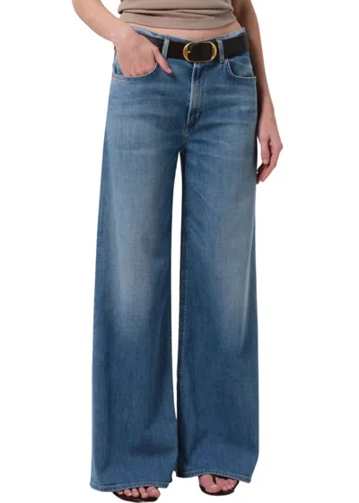 Citizen Of Humanity Lyra Long Wide Leg Jeans In Bhodi In Blue