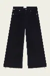 Citizen Of Humanity Lyra Wide Leg Crop Corduroy In Navy In Black