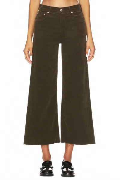 Citizen Of Humanity Lyra Wide Leg Crop Corduroy Jeans In Costes In Green