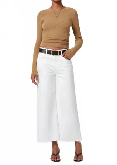 Citizen Of Humanity Lyra Wide Leg Crop In Soft White