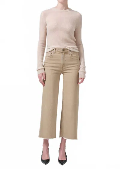 CITIZEN OF HUMANITY LYRA WIDE LEG CROP JEANS IN PORCINI
