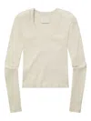 Citizen Of Humanity Mara Scoop-neck Ribbed T-shirt In Neutral