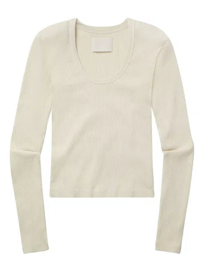 Citizen Of Humanity Mara Scoop-neck Ribbed T-shirt In Neutral
