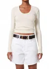 Citizen Of Humanity Mara U-neck Long Sleeve Tee In Dune In Neutral