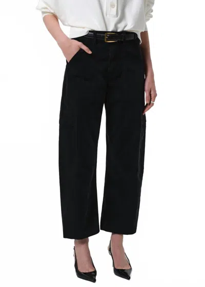 Citizen Of Humanity Marcelle Cargo Corduroy Pants In Charcoal In Blue