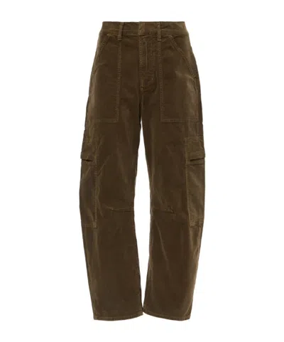 Citizen Of Humanity Marcelle Low-rise Barrel-leg Cargo Jeans In Brown