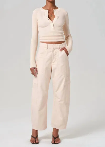 Citizen Of Humanity Marcelle Low Slung Cargo Pants In Shrimp In Neutral