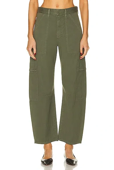 Citizen Of Humanity Marcelle Low-slung Cotton Cargo Pants In Green