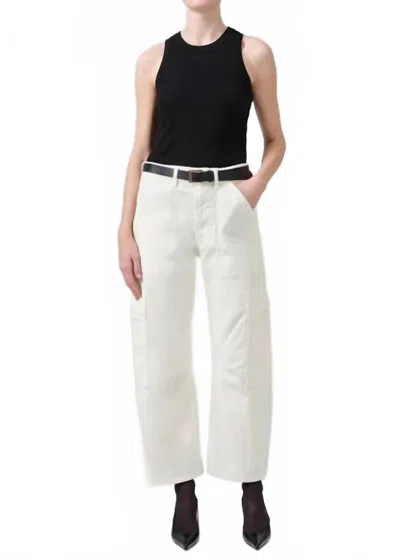 Citizen Of Humanity Marcelle Low Slung Easy Cargo Corduroy Pant In Pashmina In White