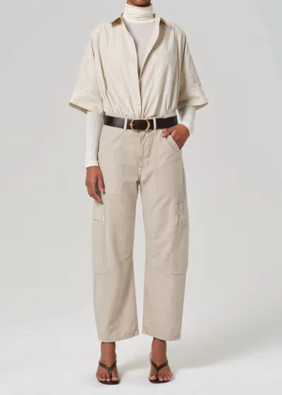 Citizen Of Humanity Marcelle Low Slung Easy Cargo Pants In Burnished Quartz In Neutral