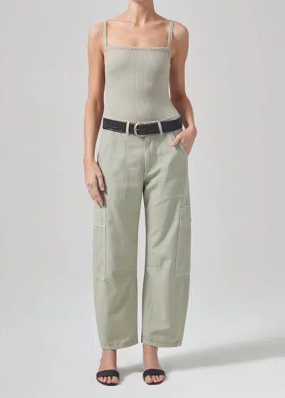 Citizen Of Humanity Citizens Of Humanity Marcelle Cotton Low Slung Cargo Pants In Palmdale Medium Dark Green