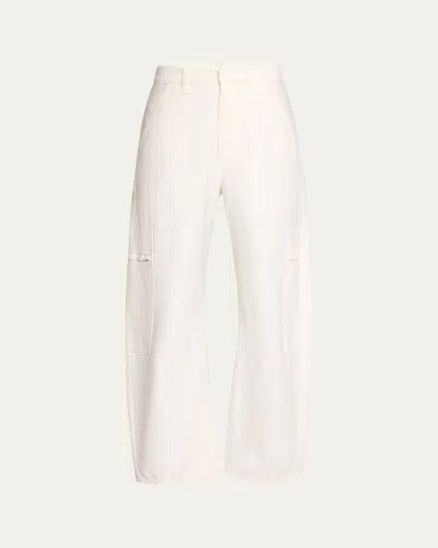 Citizen Of Humanity Marcelle Straight Twill Cargo Pants In White