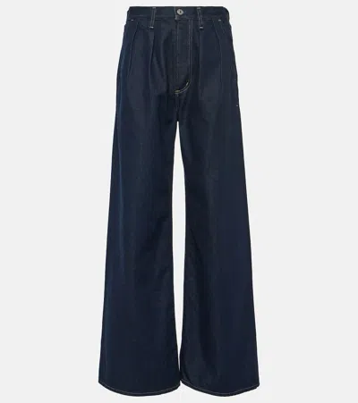 Citizen Of Humanity Maritzy Pleated Wide Leg Denim Pants In Hudson