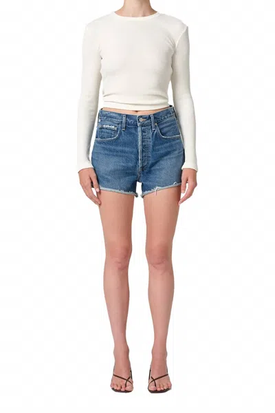 Citizen Of Humanity Marlow Vintage Jean Shorts In Allora In Blue