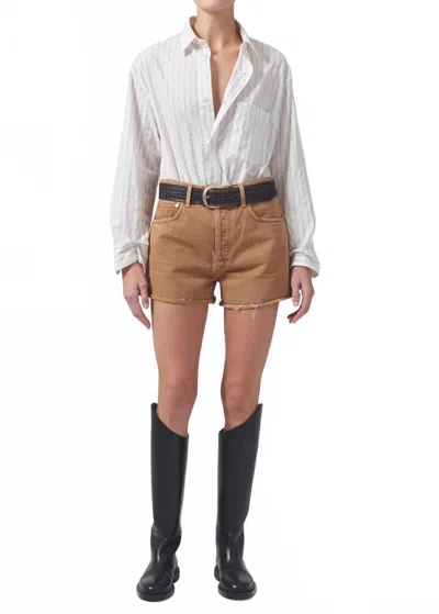 Citizen Of Humanity Marlow Vintage Jean Shorts In Topaz In Brown