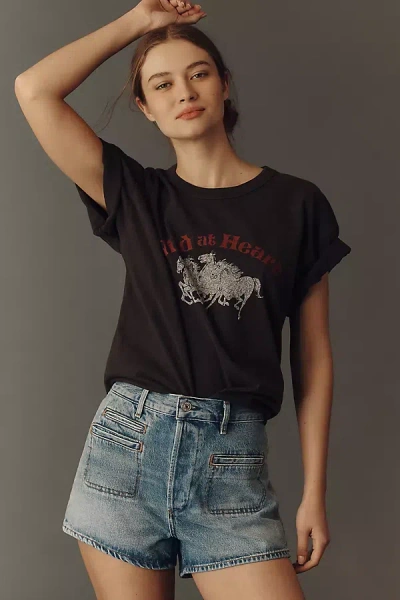 Citizen Of Humanity Marlow Vintage Mid-rise Welt Pocket Denim Shorts In Black