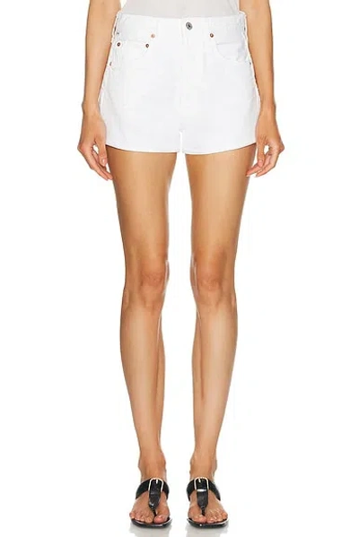Citizen Of Humanity Marlow Distressed Organic Denim Shorts In White
