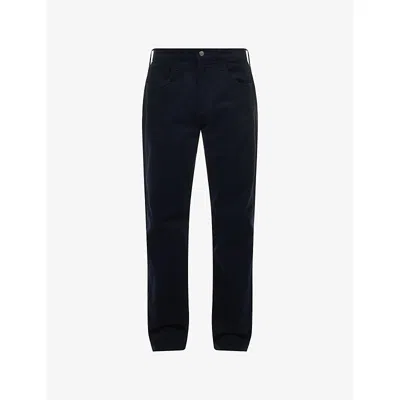 Citizen Of Humanity Mens Navy Elijah Straight-leg Stretch-denim And Cashmere Jeans In Blue