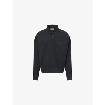 Citizen Of Humanity Mens Citizens Of Humanity Rugby Long-sleeve Cotton-jersey Polo Top In Gray