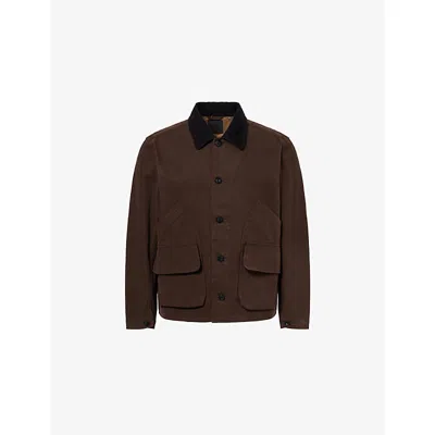 Citizen Of Humanity Mens Dark Brown Hunter Flap-pocket Cotton Jacket