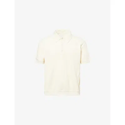 Citizen Of Humanity Mens Ecru Piqué Short-sleeve Cotton Polo Shirt In Multi