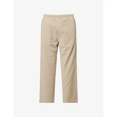 Citizen Of Humanity Mens Vint Stone (dk Beige) Pull On Straight-leg Cotton-blend Trousers Xs In Neutral